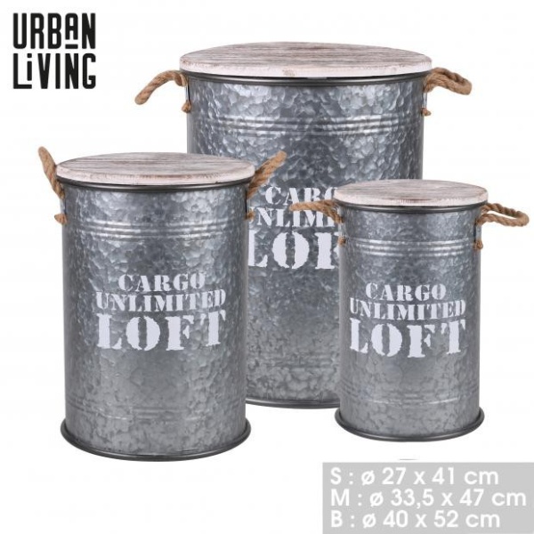 Bidón de metal Loft&Metal Mediano