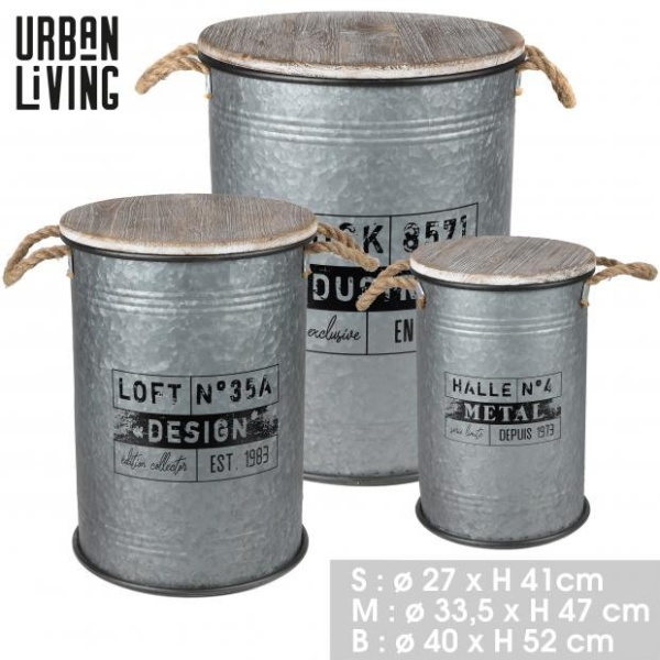 Bidón en metal Loft&Metal pequeño