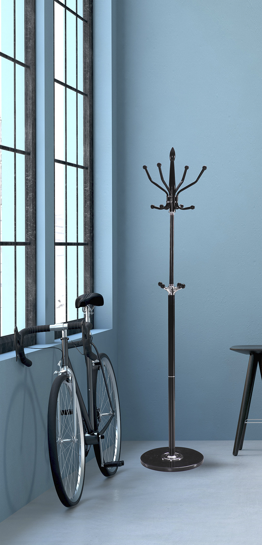 Perchero de pie Tiber Negro