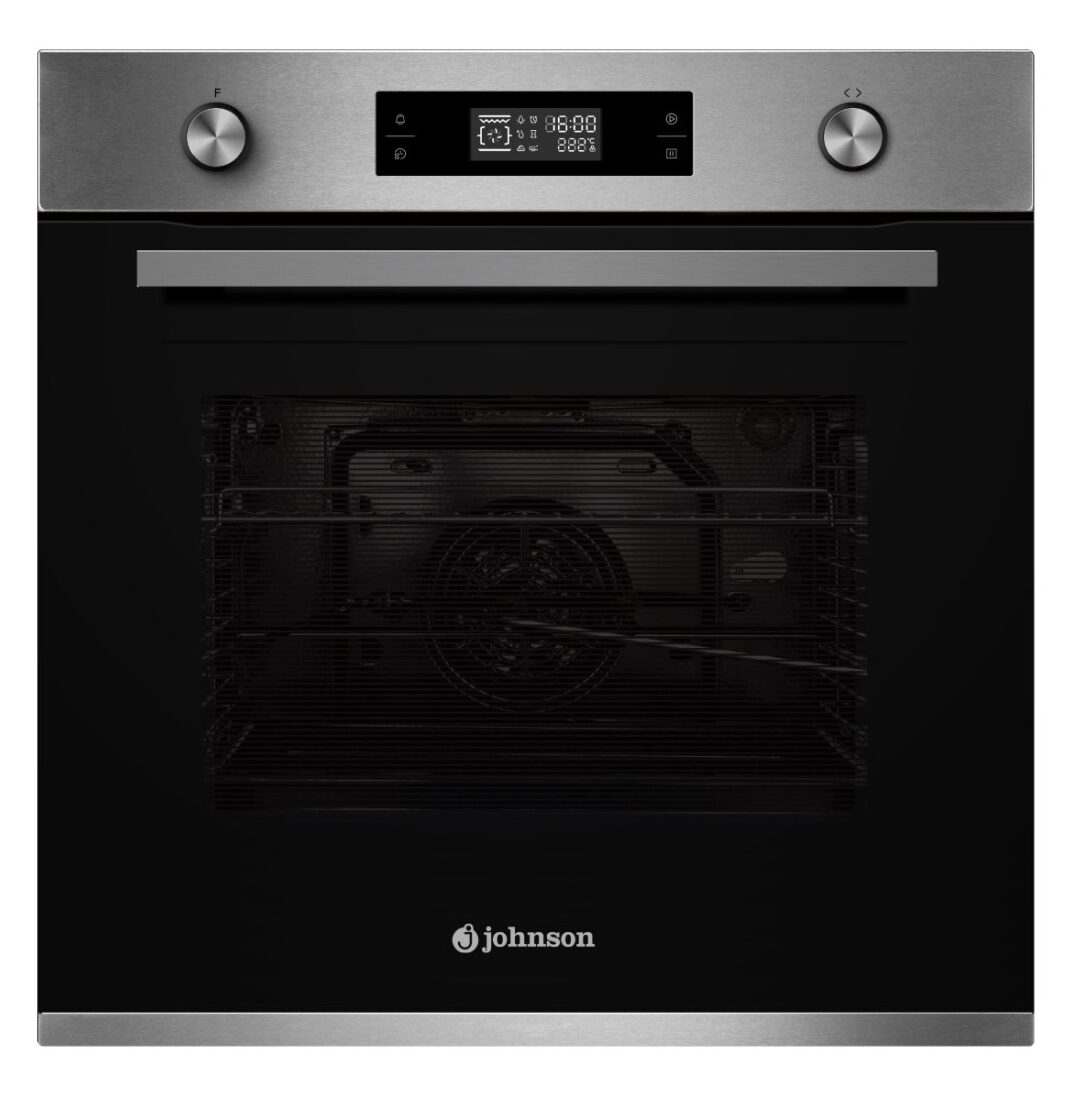 Horno 8 funciones Inox y Cristal Negro JOHNSON