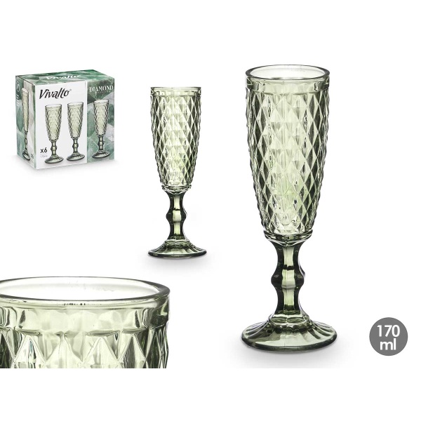 Copa cava diamante verde 170ml