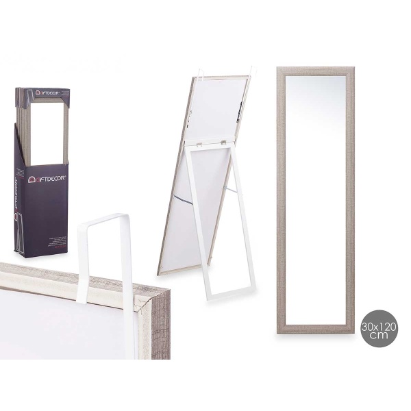 Espejo colgar/pie 30 x 120cm gris