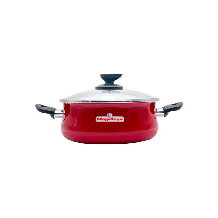 Cacerola K2 Rojo 24 Tapa vidrio Magefesa