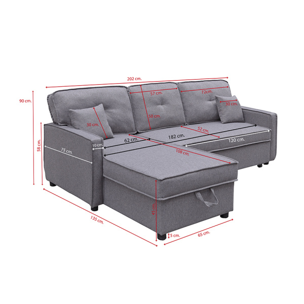 Chaiselongue Cama Dax con brazos tap. Malmo Gris