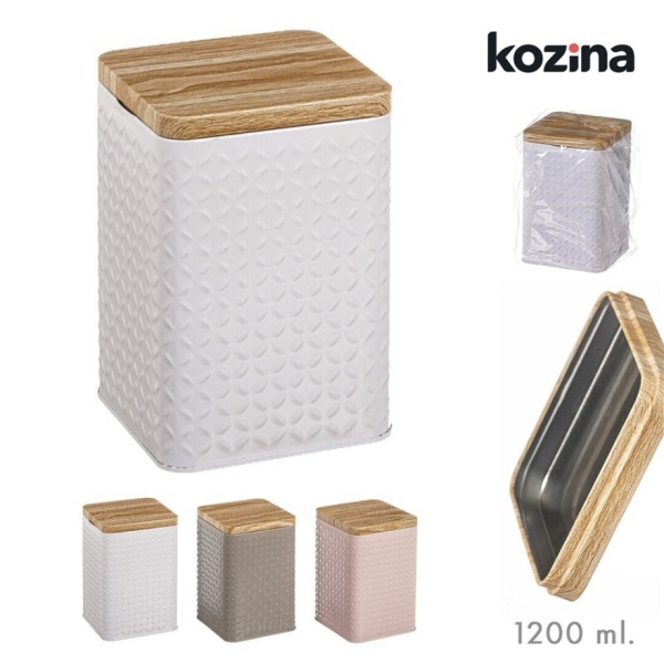 Tarro metal cuadrado 1,2L