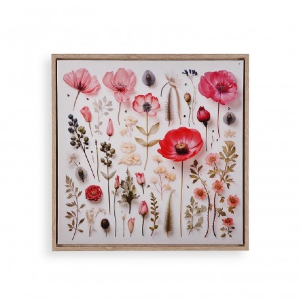 Lienzo mariposas y flora 40×40